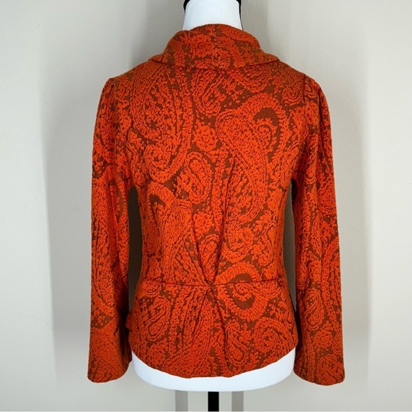 Anthropologie Moth "Paisley Gust Sweater Jacket" Cardigan Asymmetrical Size M - Picture 2 of 12
